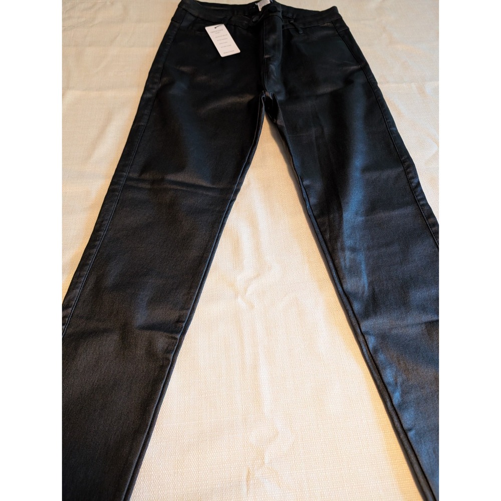 Apperloth Size L Faux Leather Straight Leg Skinny Slacks